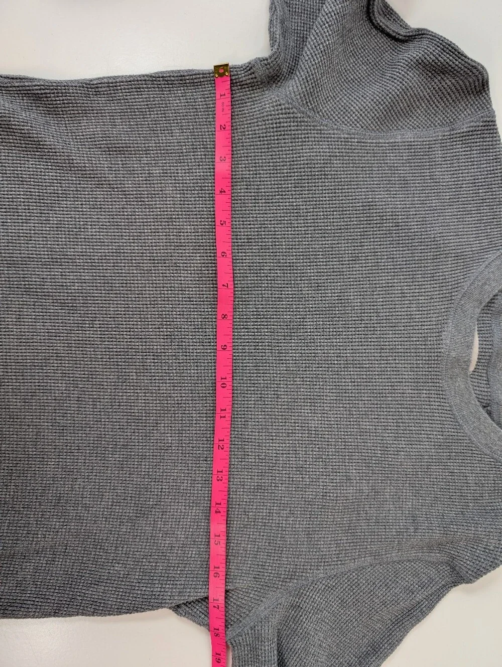 Everlane Waffle Knit Long Sleeve Crewneck Bundle - Heather Gray & Orange - M